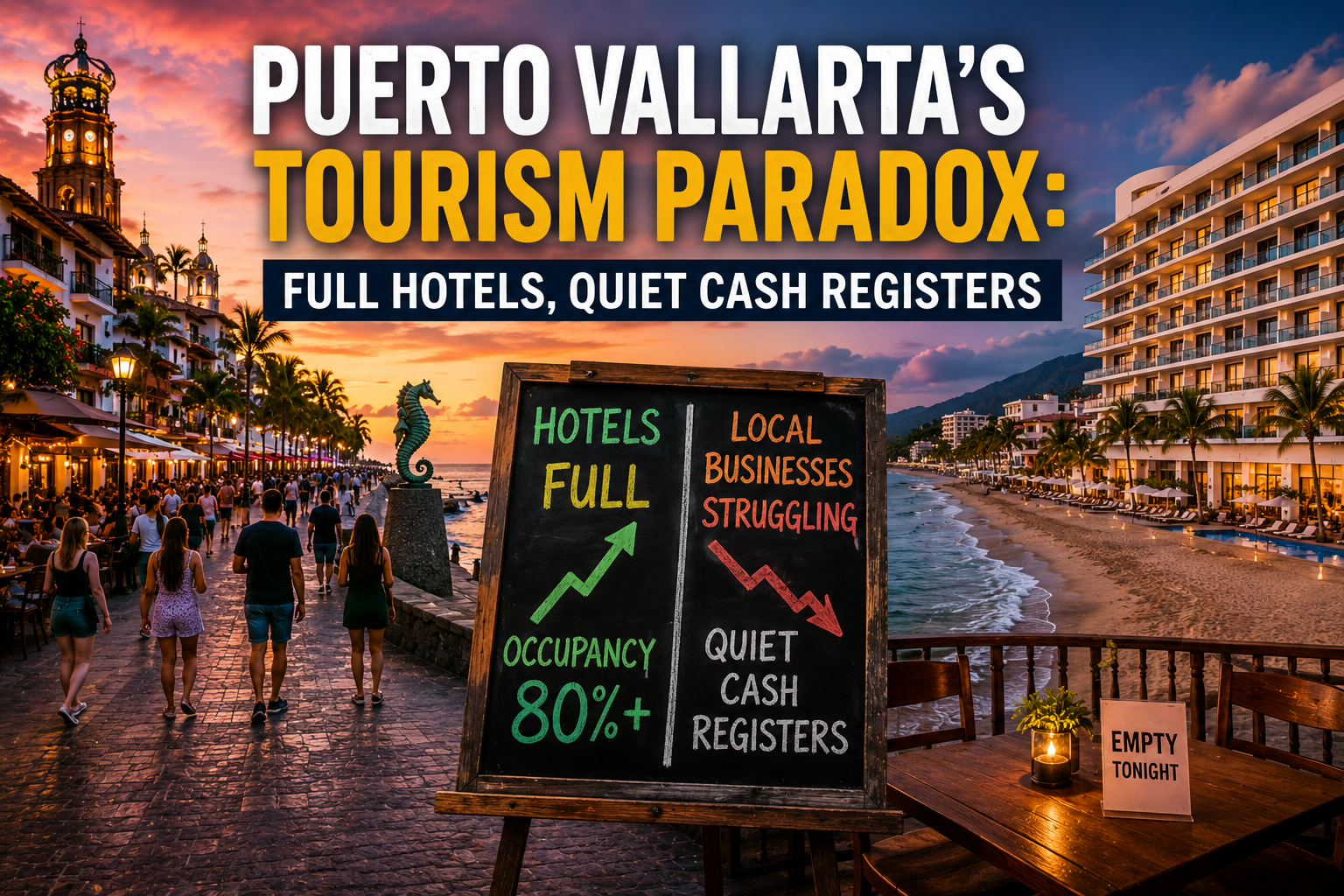 Puerto Vallarta’s Tourism Paradox: Full Hotels, Quiet Cash Registers